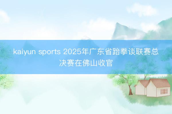 kaiyun sports 2025年广东省跆拳谈联赛总决赛在佛山收官